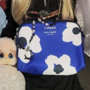 Kate Spade & Clinique Blue Floral Cosmetic Bag